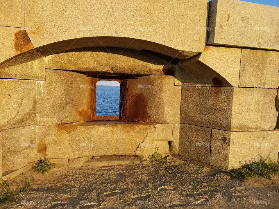 Another angle of one of the old abandoned war forts at bug light park in south portland, maine