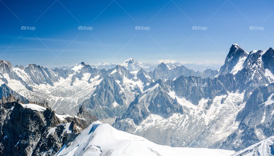 View of snowy mountain range