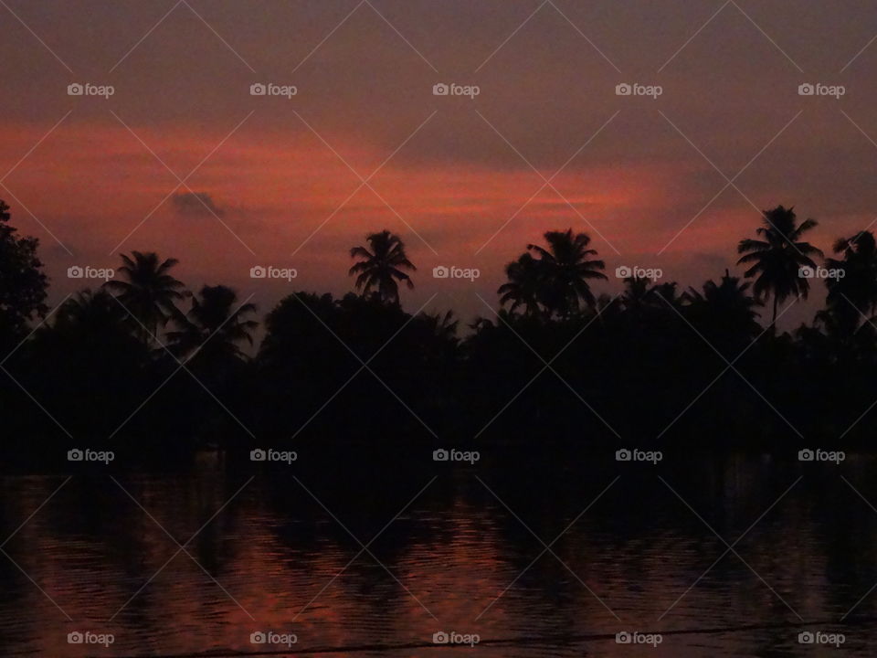 sunset on backwaters