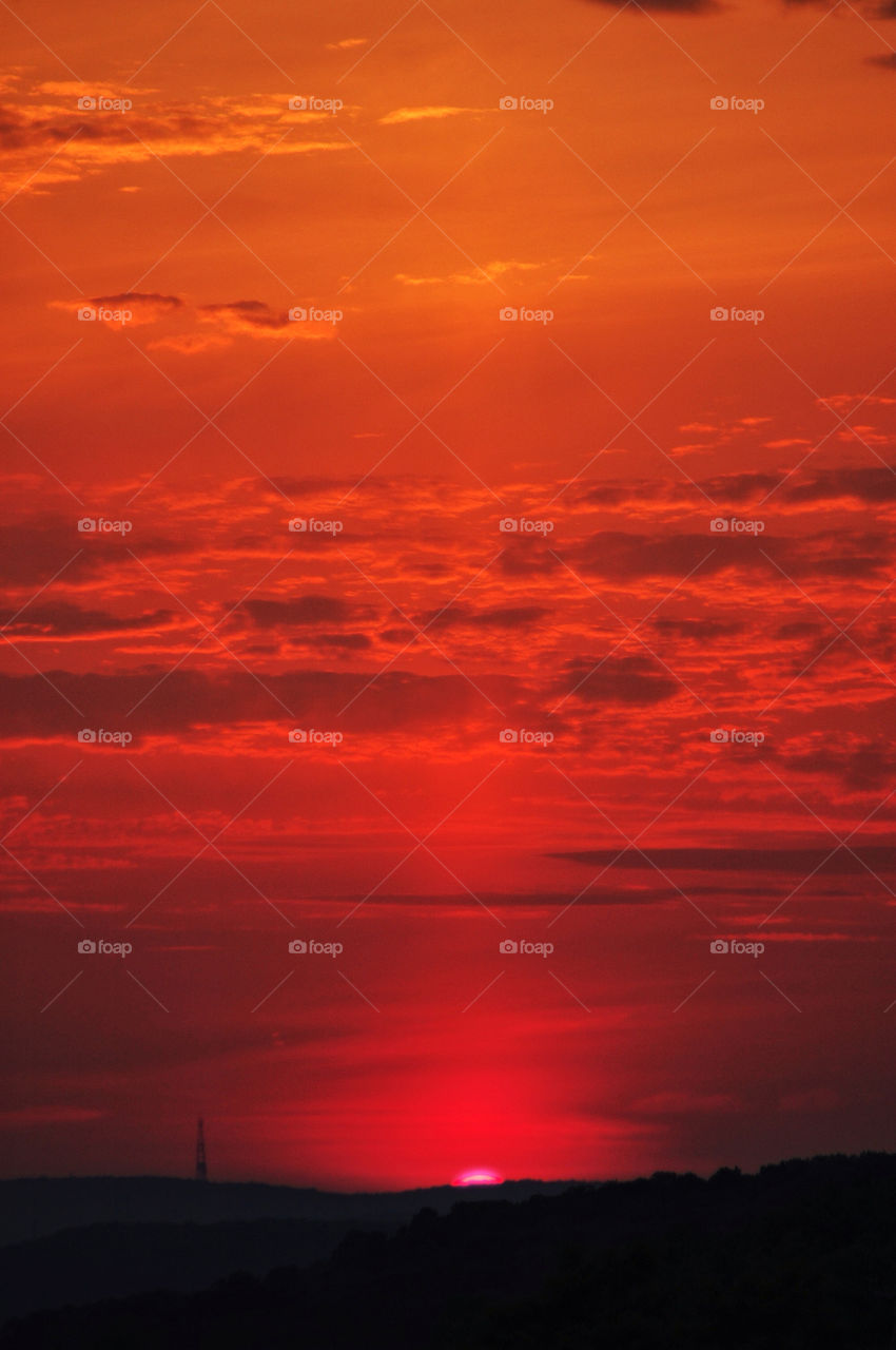 red sunset ny rockland by delvec