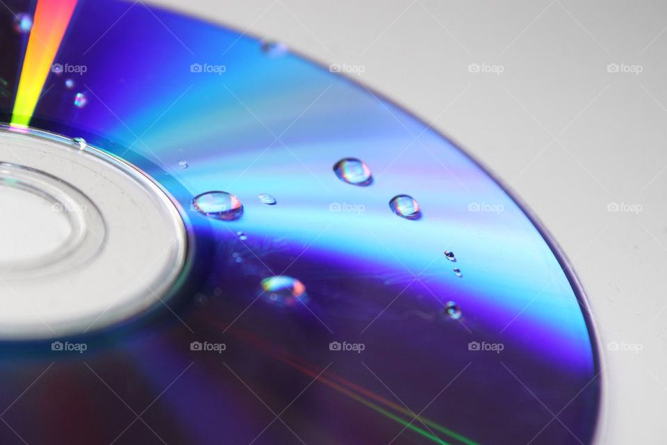 a CD with waterdrops.