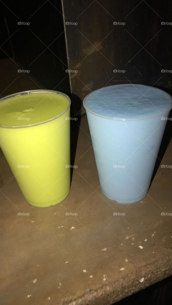 Blue milk and green milk from Disneyland 