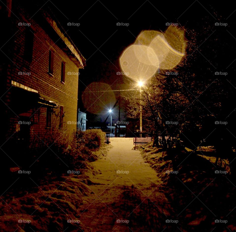 Moon, Light, Street, Evening, No Person