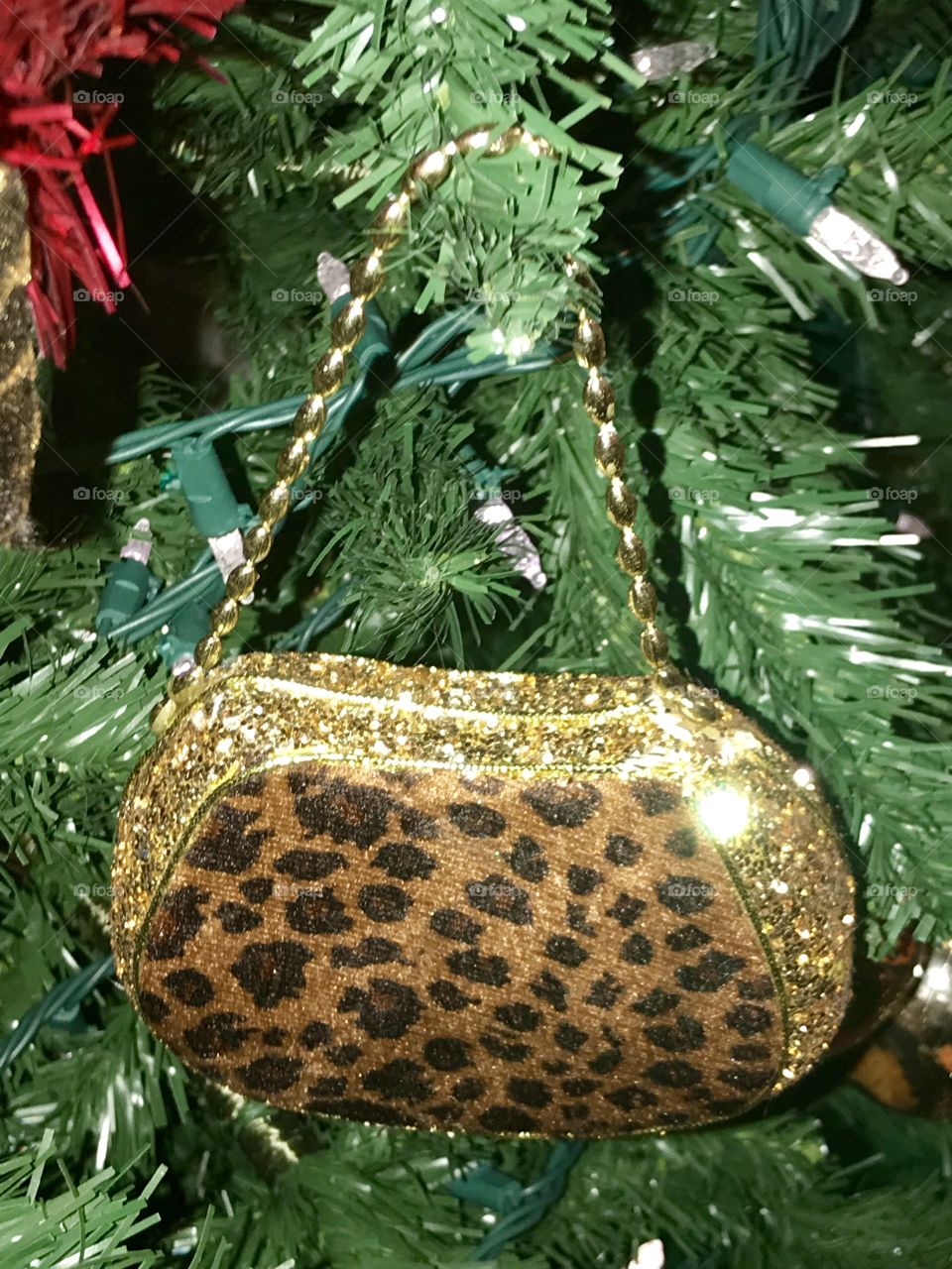 Sexy leopard print Christmas ornament 