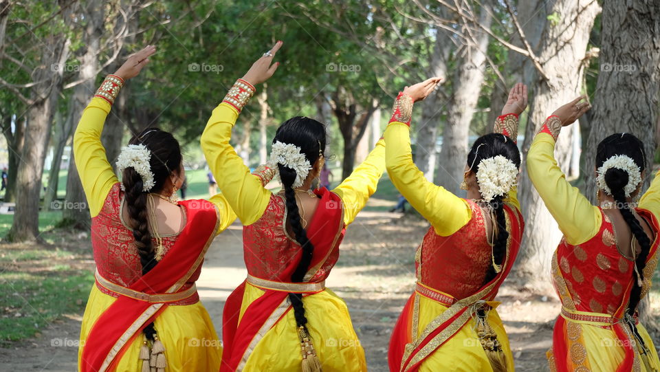 Dancing with friends in costume