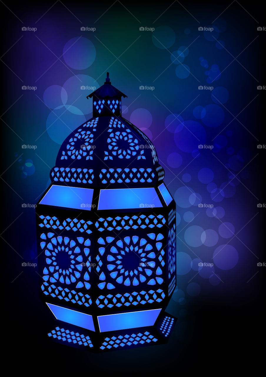 Blue Arabic Lamp illustration