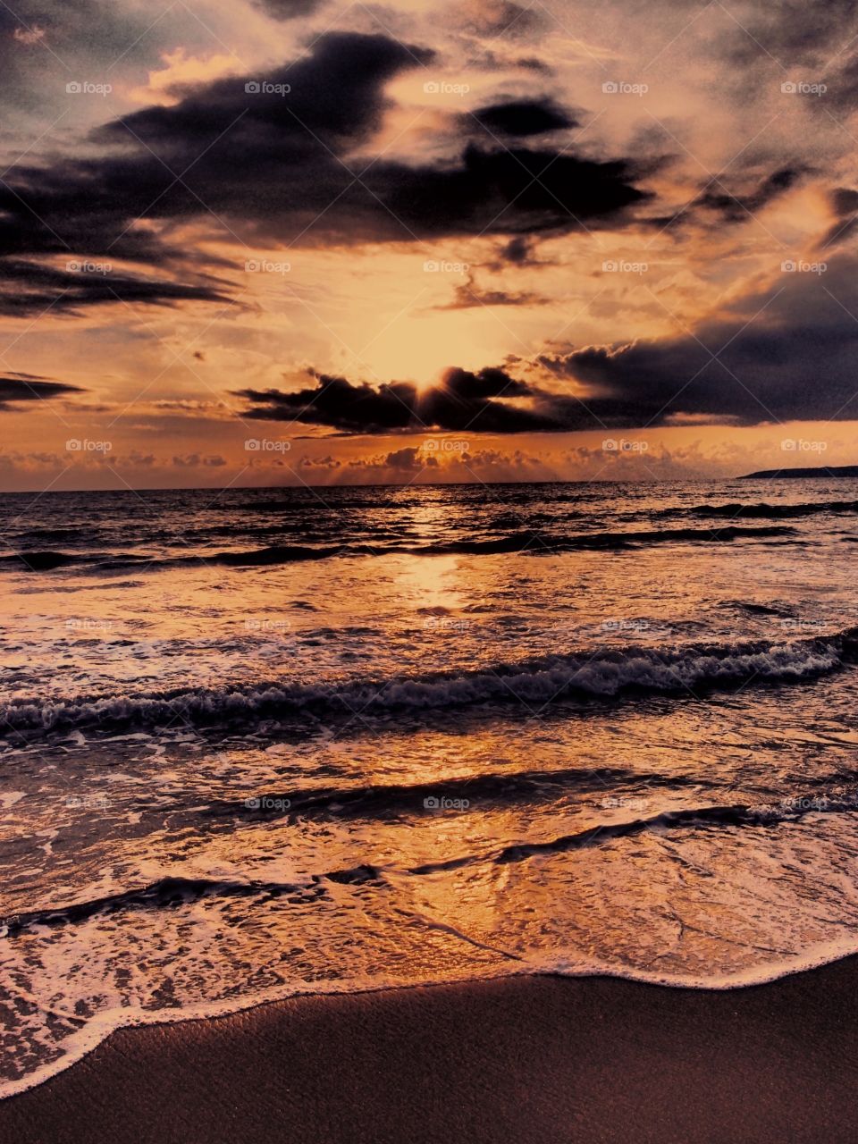 Mexican Sunset, Reflections On The Ocean, Golden Hour, Sunset In Mexico, Waves Crashing On The Beach, Oceanside Sunset 