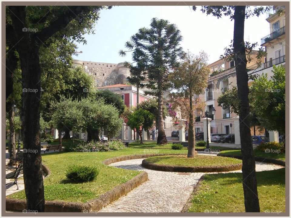 Public gardens. This is in the old town, Gaeta, Italy.