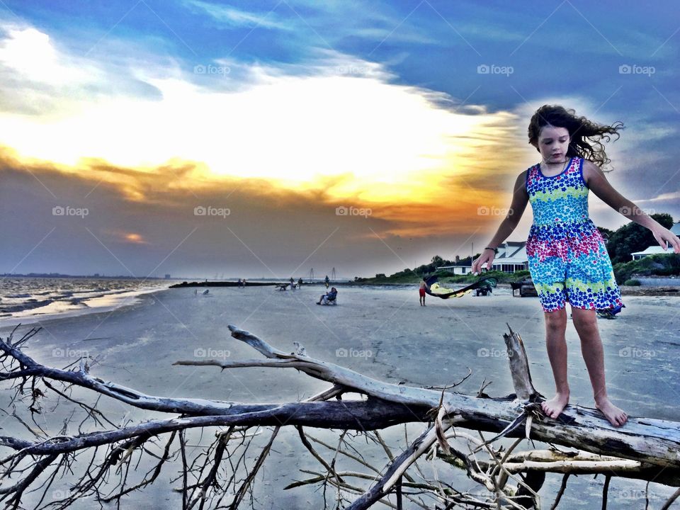 Beach at sunset