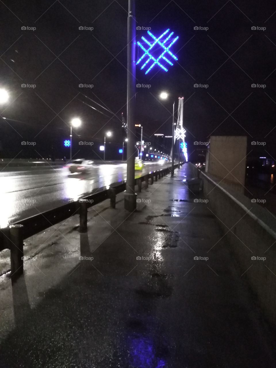 The bridge at night.