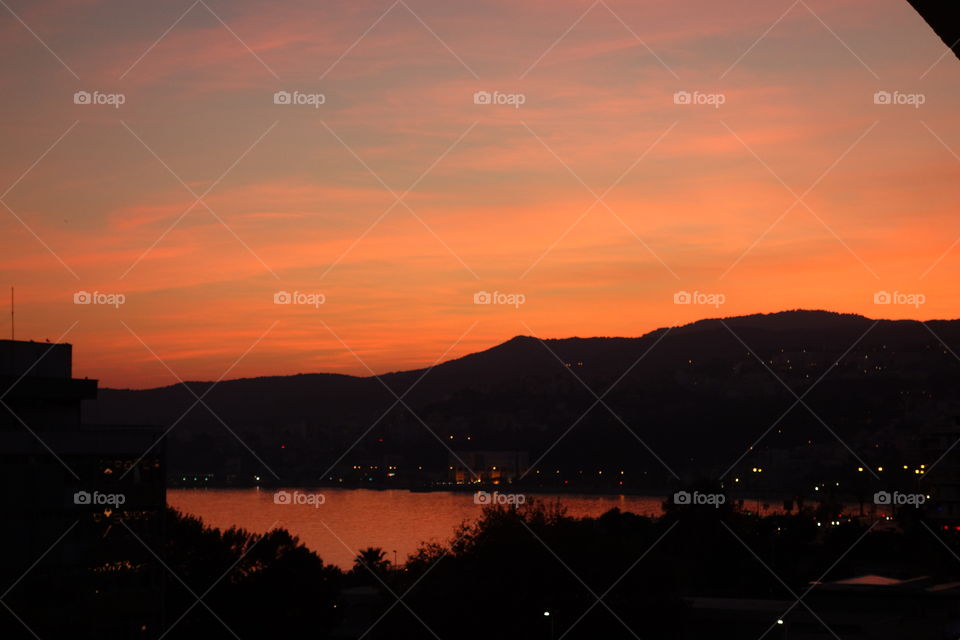 Sunset in Kavala, Greece 