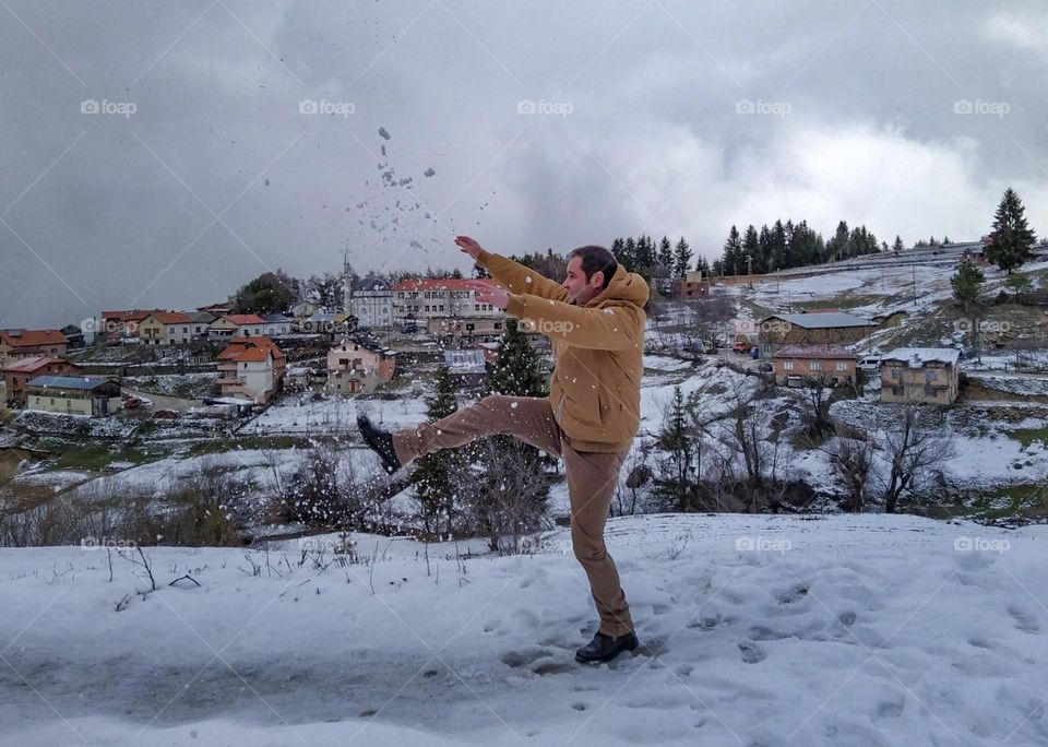 Snow fun above the village