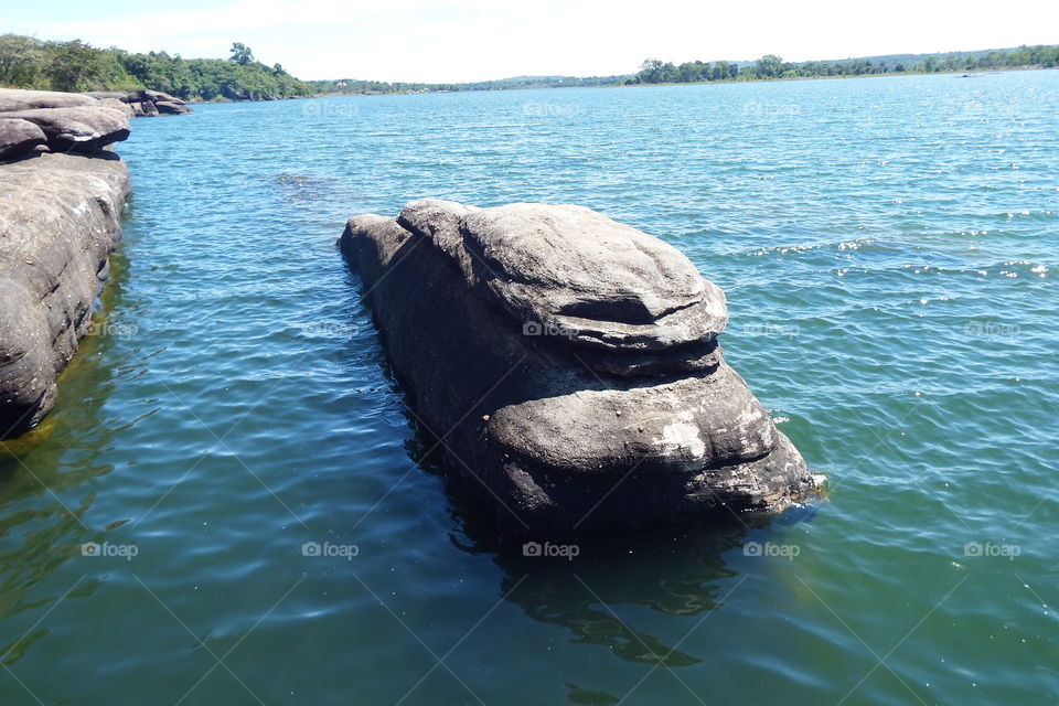 stone in the river.