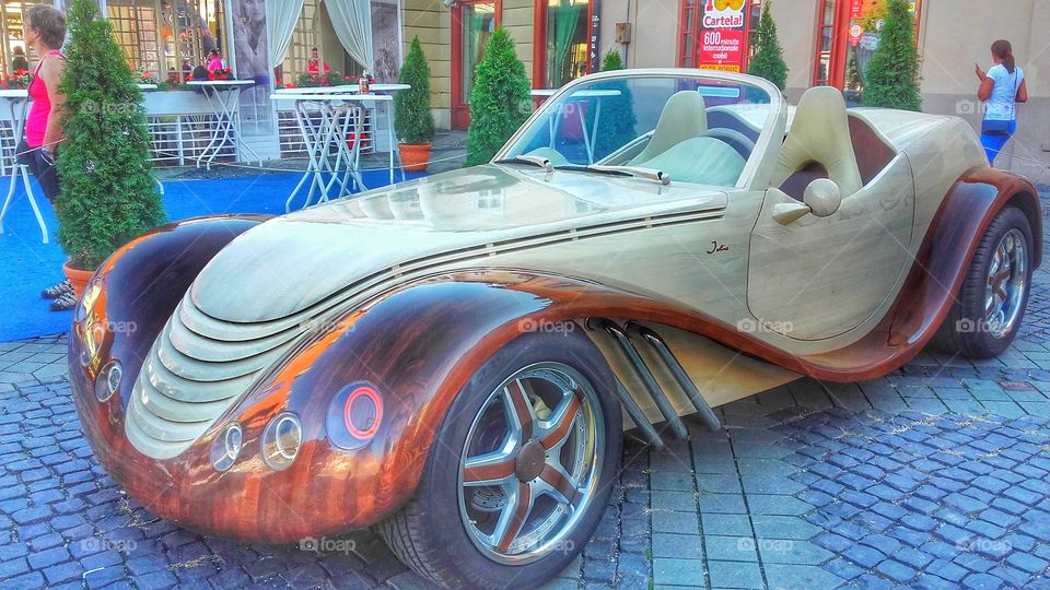 Another great exhibit at the Car Show - the wooden car. A true gem!