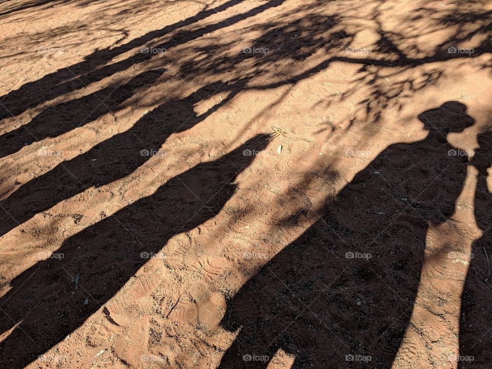 Silhouettes in the desert sun in Australia