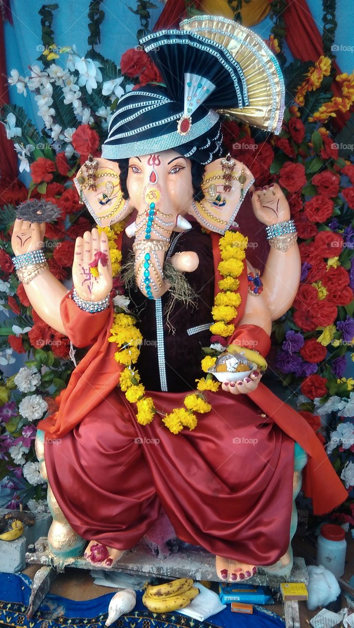 Decoration of hindu god ganesha