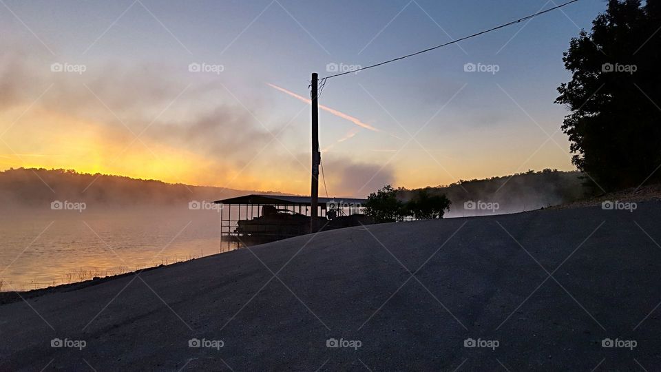 sunrise on the docks.