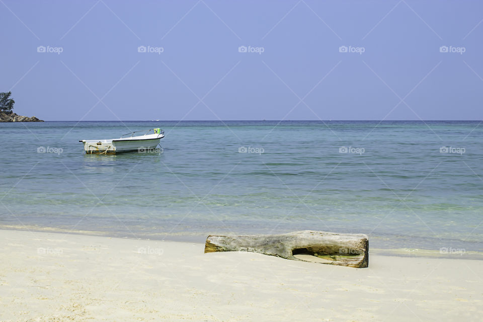 Fishing boats parked on the Beach at Haad salad , koh Phangan, Surat Thani in Thailand.