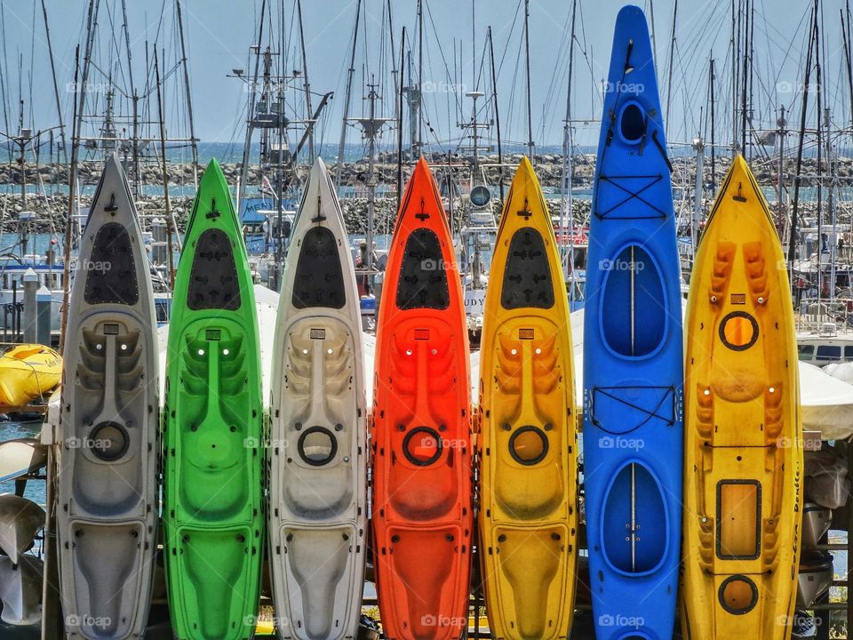 Colorful Sea Kayaks