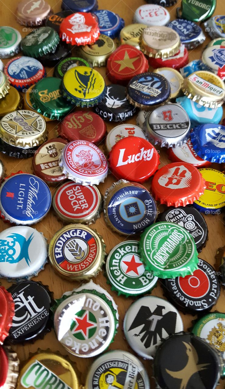 bottle caps from a collection that will last a lifetime. collected the actual bo