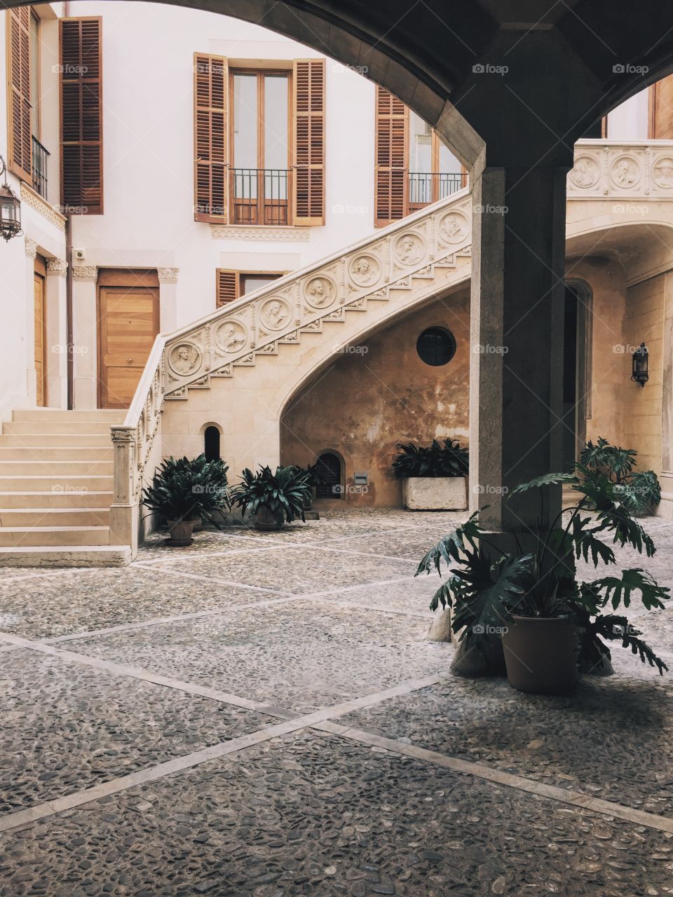 Entrance to the antique house 