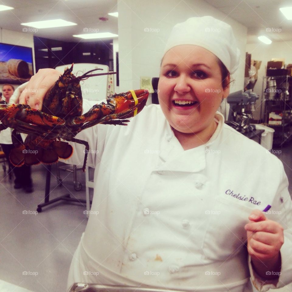 Chef with a lobster! 