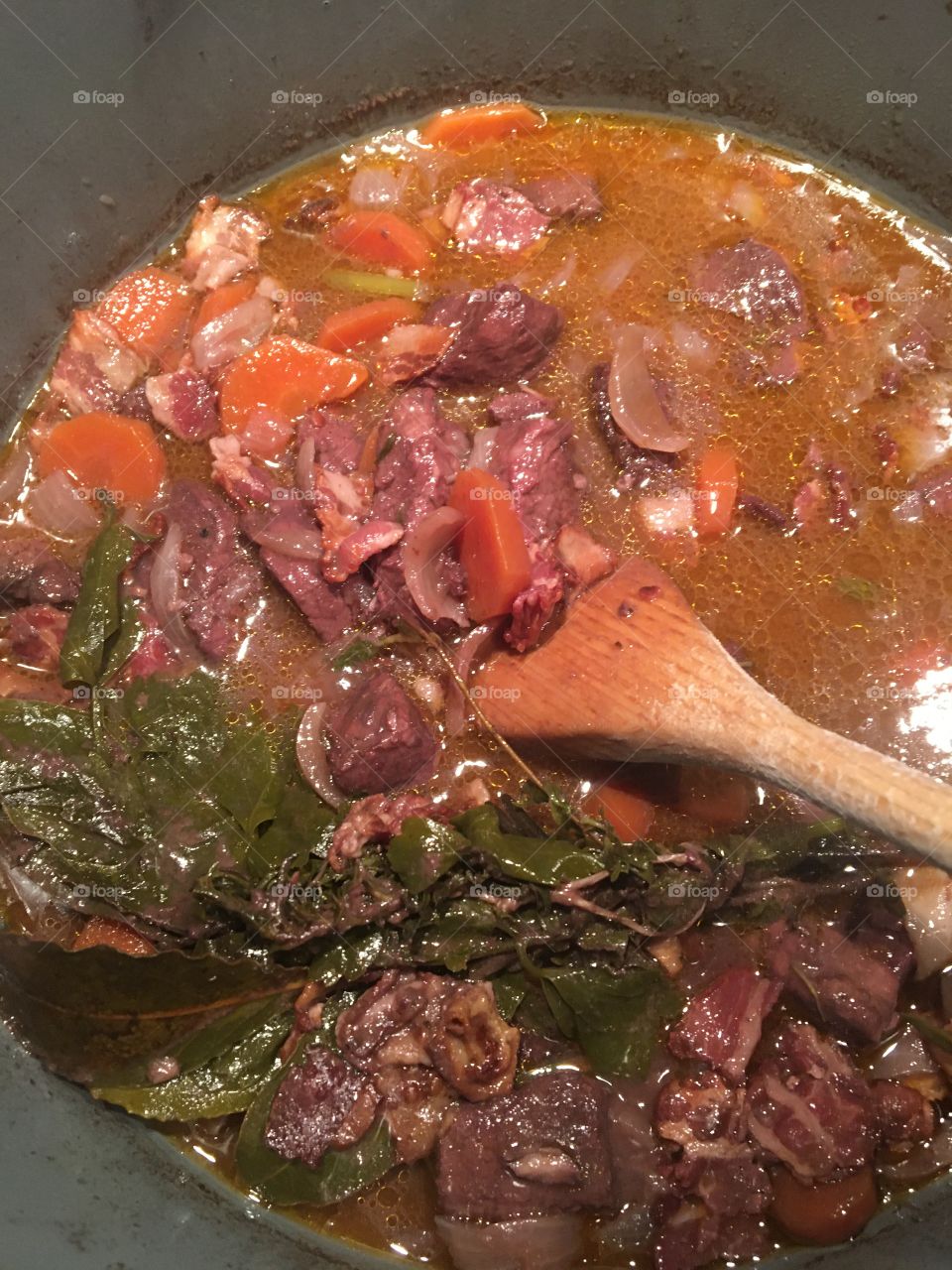 End of cooking a « boeuf bourguignon »