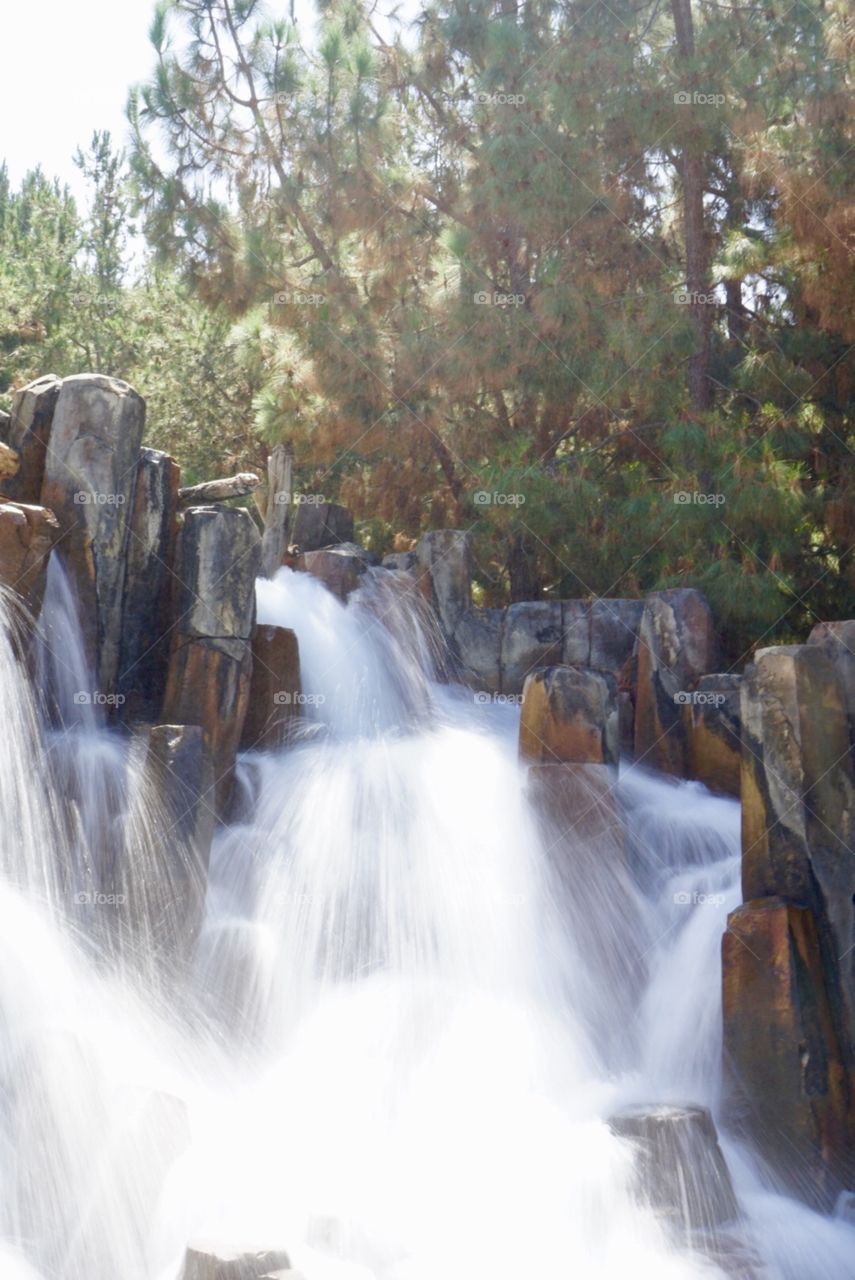 California waterfall during the summer time