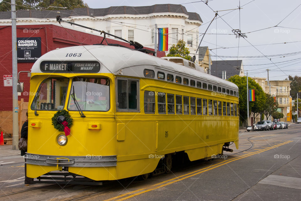 THE TRAM IN CASTRO DOWNTOWN SAN FRANCISCO CALIFORNIA USA