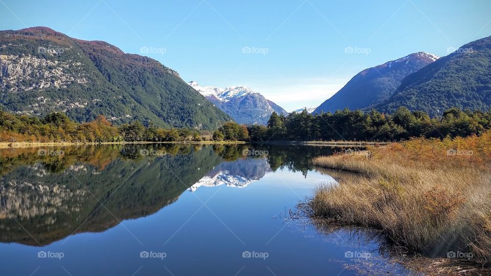 Reflection of mountain during winter