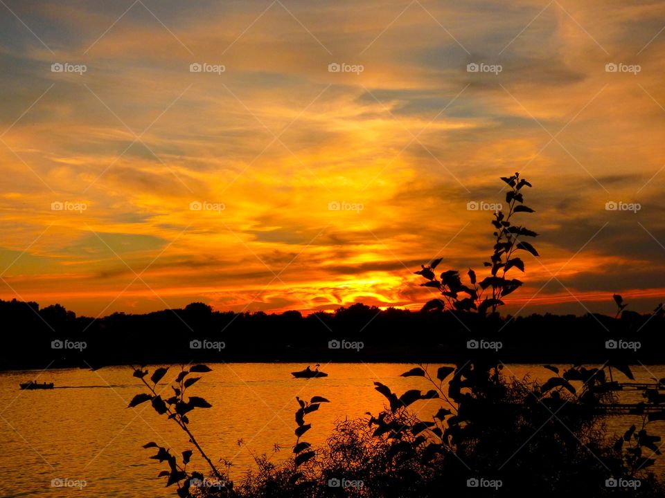 Cool sky at the lake in Indiana