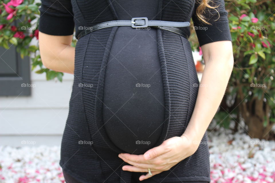 Mid section of pregnant women