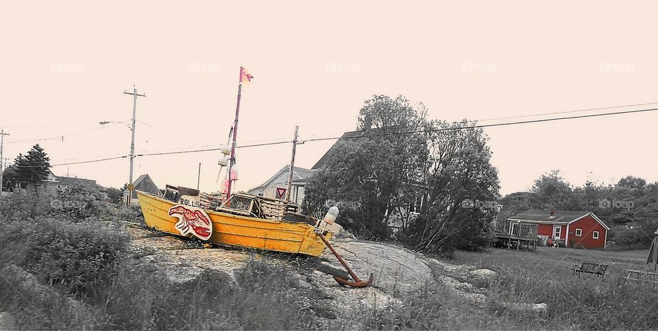 Dry-docked Lobster Boat, Canada Maritimes. Dry docked Lobster Boat, Canada Maritimes