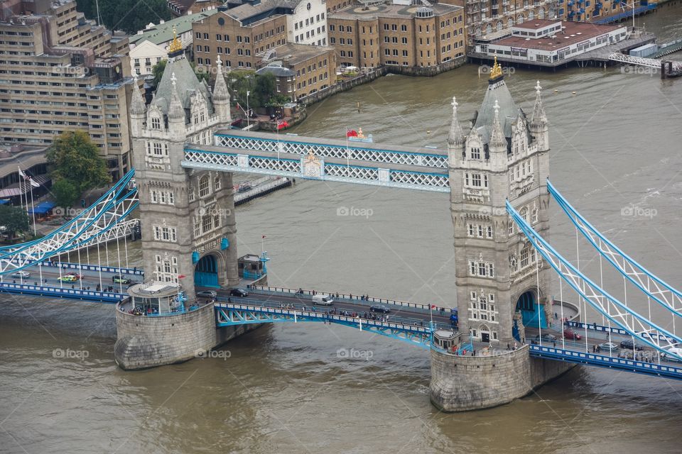 View over Tower bridge in London.