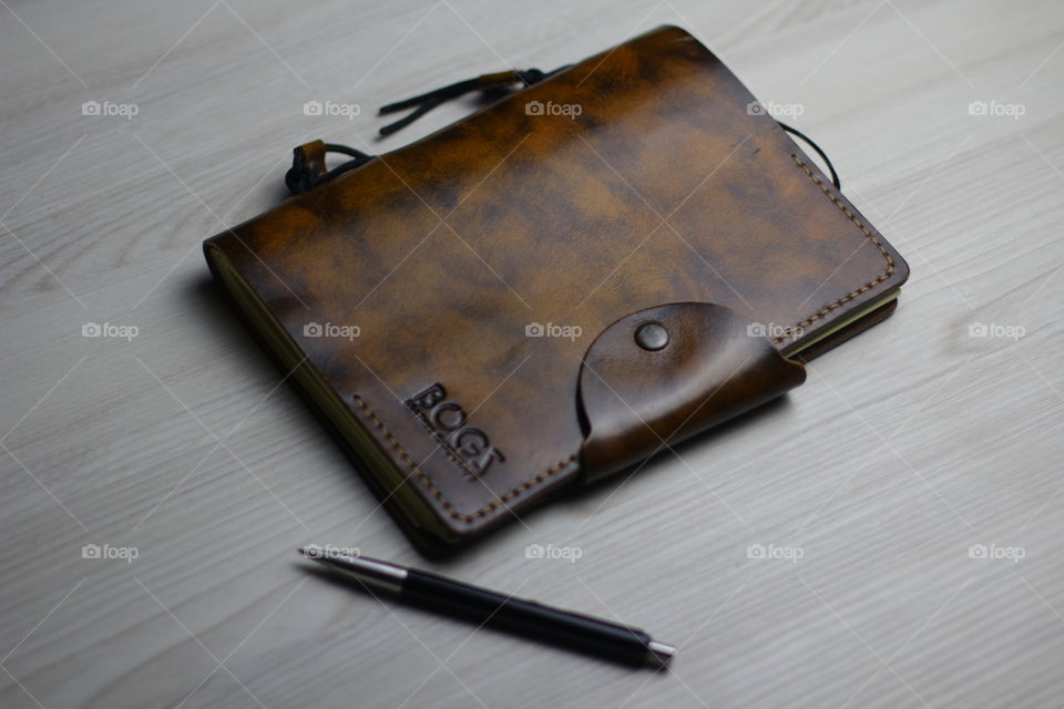 Handmade leather notebook