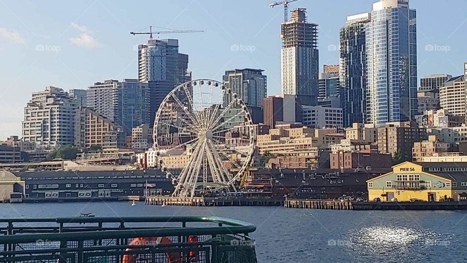 A Trip to Seattle Washington. Took a Ferry Boat Ride to Seattle with Gorgeous View of Downtown Seattle.