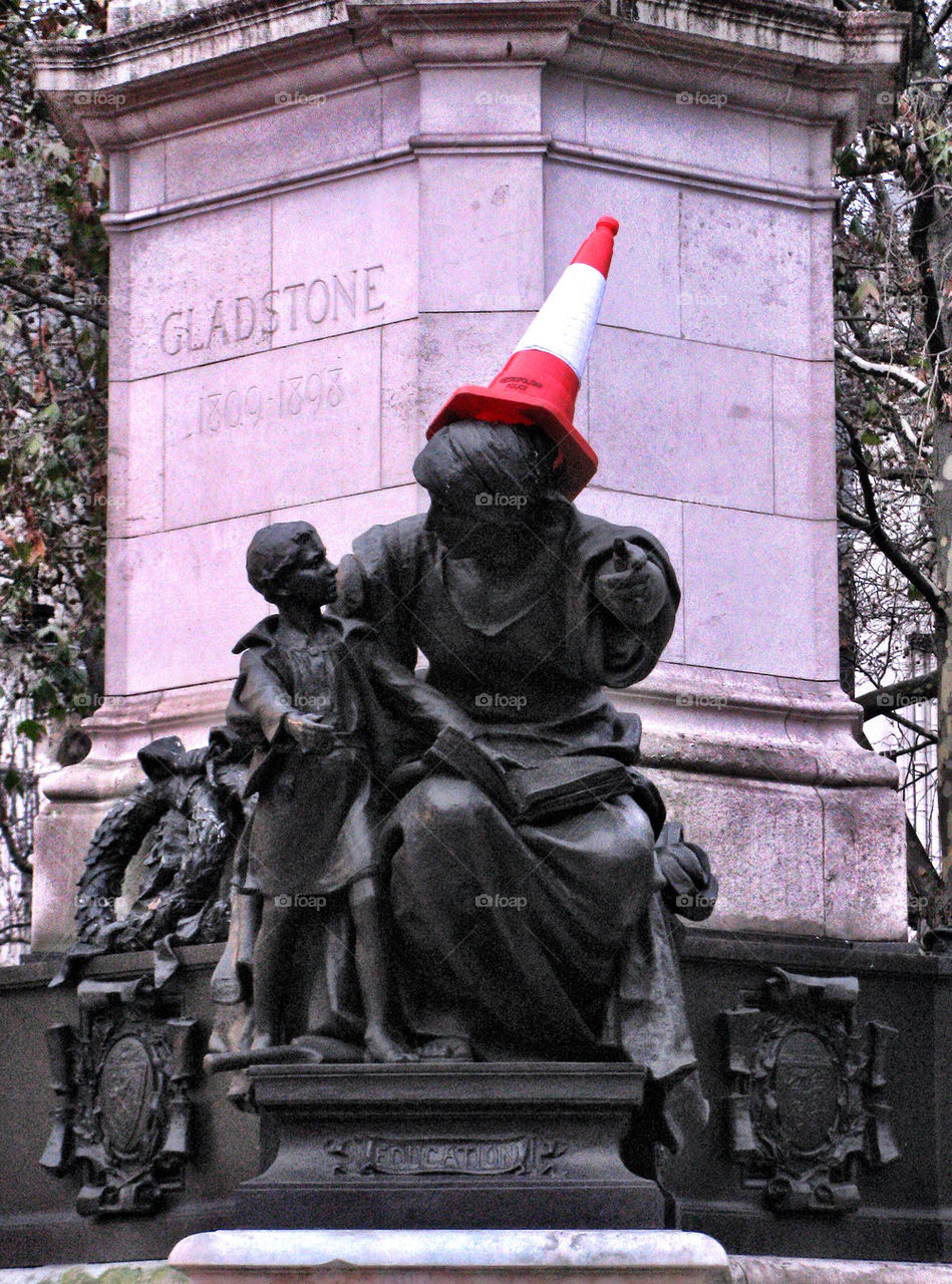 Statue has a new hat