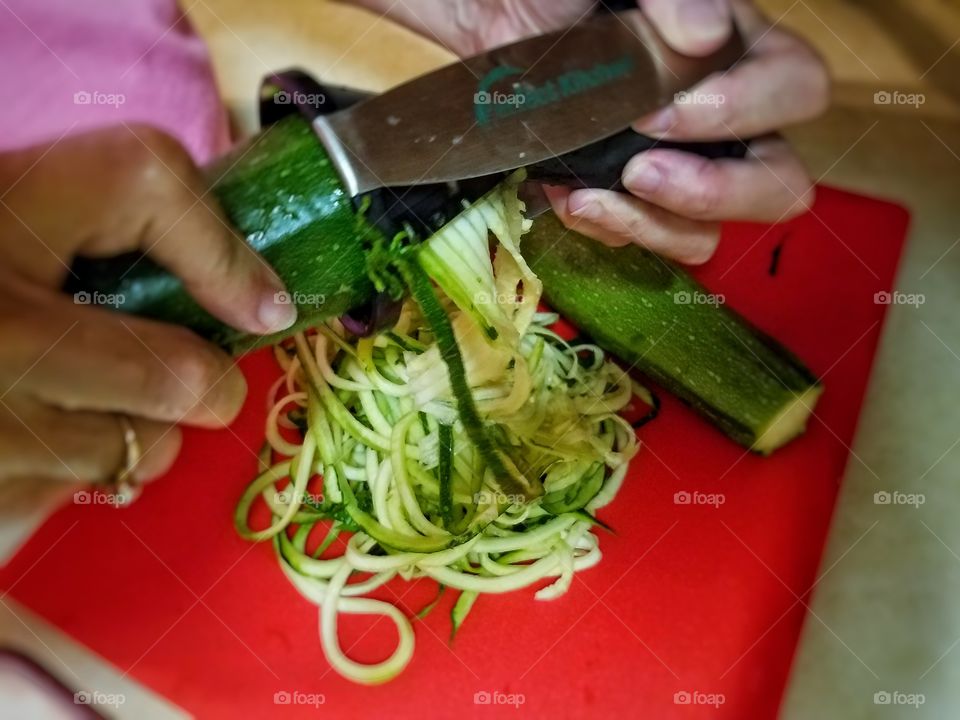 Making a healthy alternative to traditional spaghetti