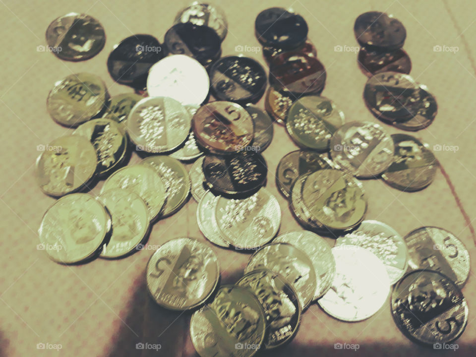 Coins on the floor