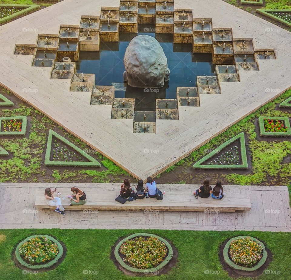 Relaxed summer day in the city park in Yerevan