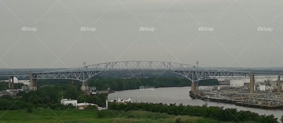 Distant Bridge. Driving through Philly. 