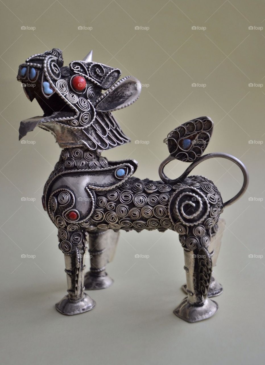 A lion made from iron