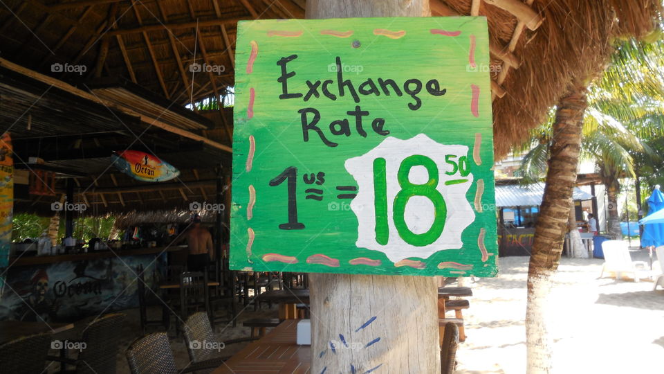 US dollar to peso currency in Cozumel, Mexico 