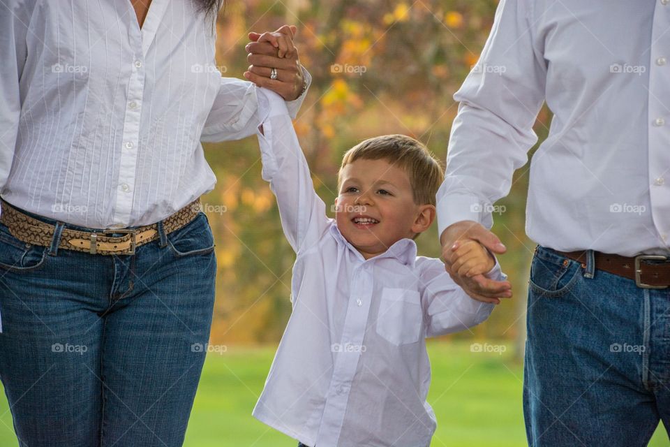 A loving family having fun