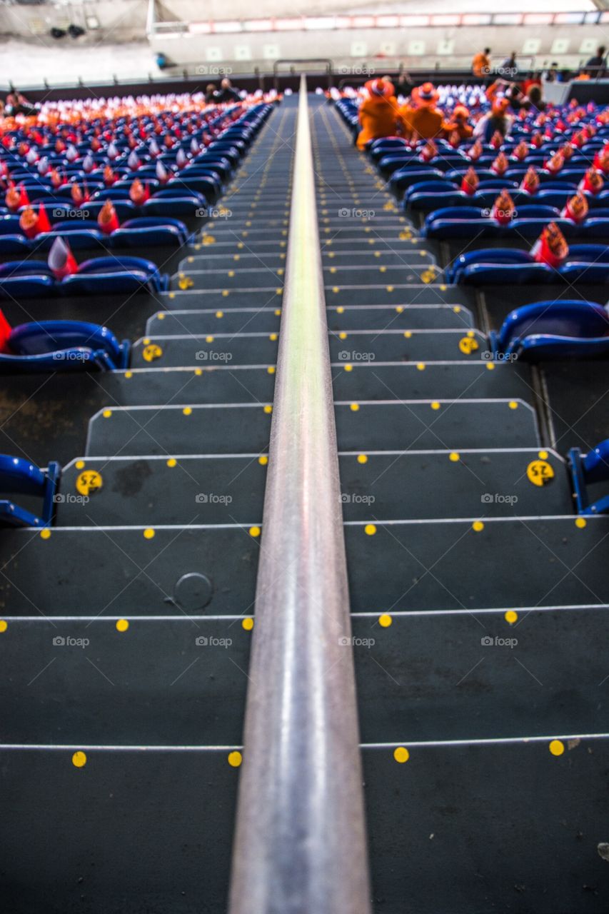 Stairs at a soccer stadium