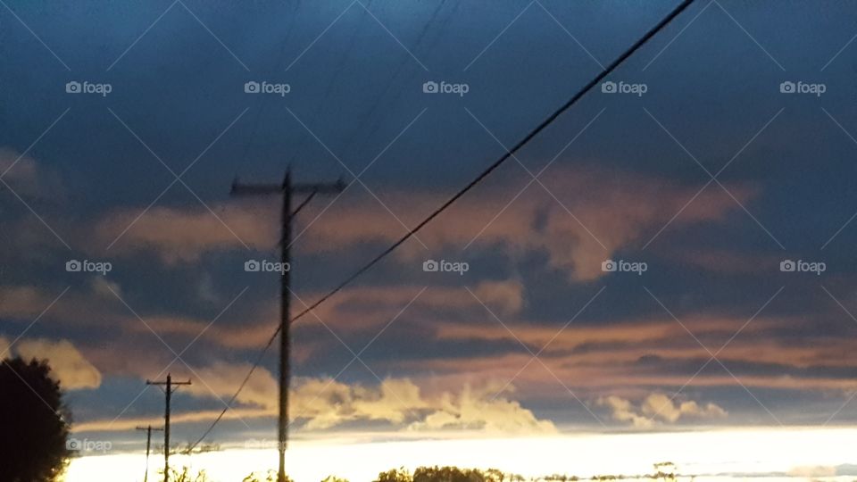 sunset commuting home clouds clearing