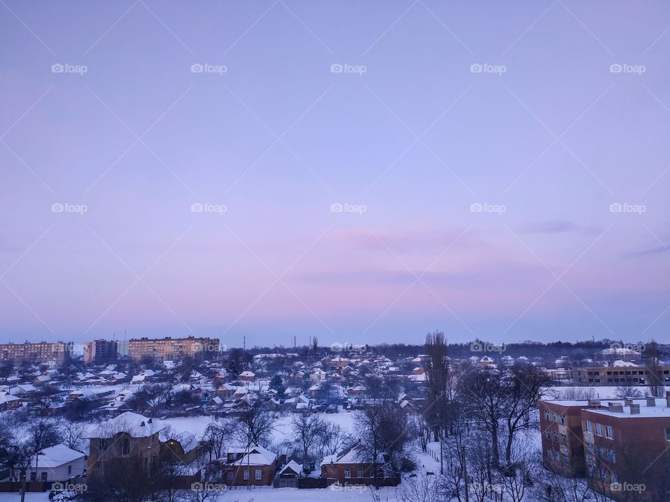Pink winter morning