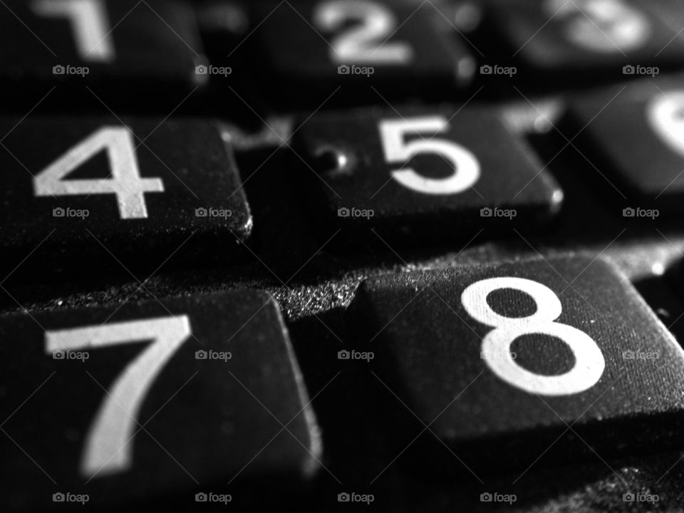 Close up of a numberpad 
