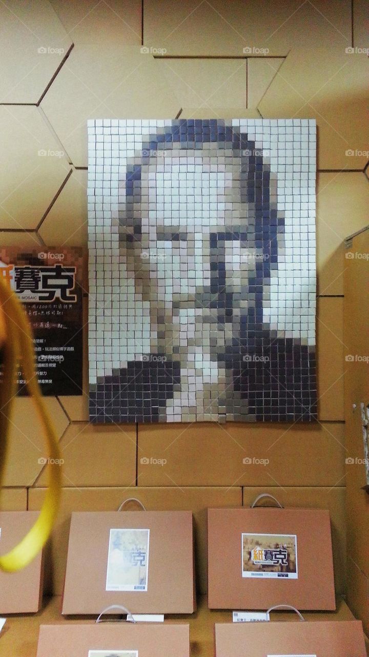 mosaic image 
made of cardboard