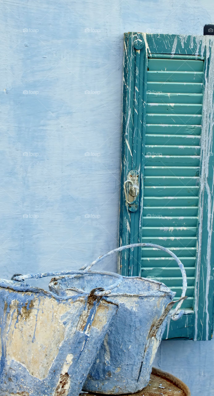 blue wall window village by emmam